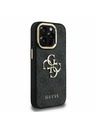 Guess Guess PU 4G Metal Logo Stand Camera Frame Zadní Kryt pro iPhone 15 Pro Black