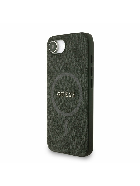 Guess Guess PU Leather 4G Colored Ring Strap MagSafe Zadní Kryt pro iPhone 16e Black