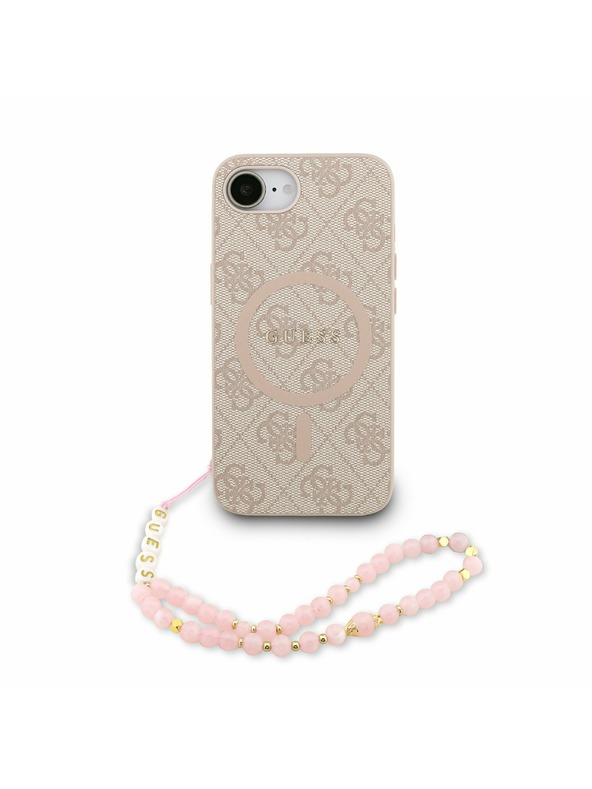 Guess Guess PU Leather 4G Colored Ring Strap MagSafe Zadní Kryt pro iPhone 16e Pink