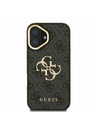 Guess Guess PU 4G Metal Logo Stand Camera Frame Zadní Kryt pro iPhone 16 Black