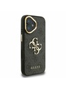 Guess Guess PU 4G Metal Logo Stand Camera Frame Zadní Kryt pro iPhone 16 Black