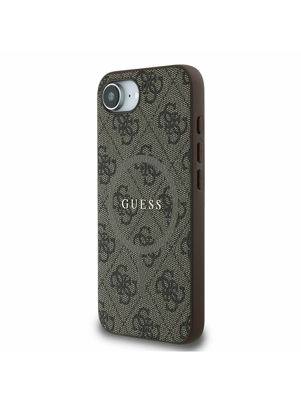 Guess Guess PU Leather 4G Colored Ring MagSafe Zadní Kryt pro iPhone 16e Brown