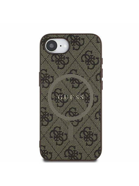 Guess Guess PU Leather 4G Colored Ring MagSafe Zadní Kryt pro iPhone 16e Brown