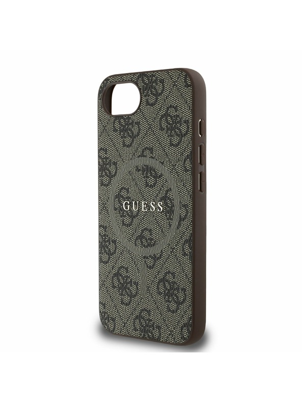 Guess Guess PU Leather 4G Colored Ring MagSafe Zadní Kryt pro iPhone 16e Brown