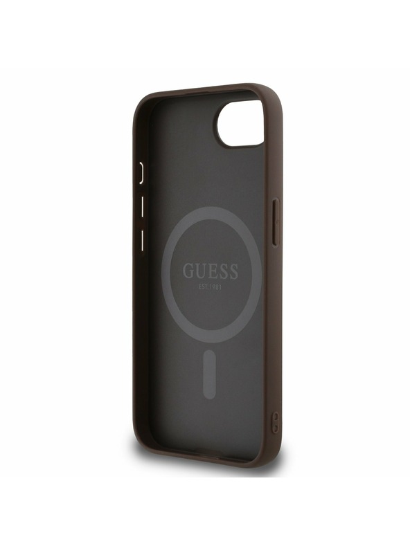 Guess Guess PU Leather 4G Colored Ring MagSafe Zadní Kryt pro iPhone 16e Brown