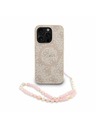 Guess Guess PU Leather 4G Colored Ring Strap MagSafe Zadní Kryt pro iPhone 15 Pro Max Pink