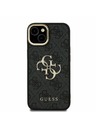 Guess Guess PU 4G Metal Logo Stand Camera Frame Zadní Kryt pro iPhone 15 Black