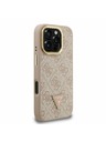 Guess Guess PU 4G Strass Triangle Logo Stand Camera Frame MagSafe Zadní Kryt pro iPhone 16 Pro Max Pink