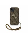 Guess Guess PU 4G Metal Logo Strap Zadní Kryt pro iPhone 15 Brown