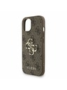 Guess Guess PU 4G Metal Logo Strap Zadní Kryt pro iPhone 15 Brown