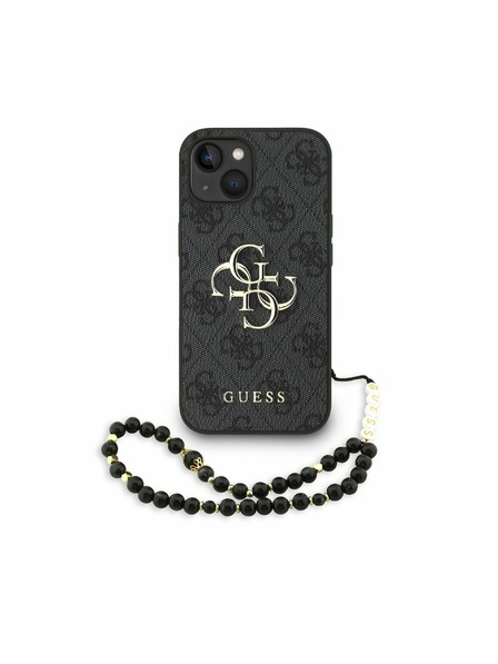 Guess Guess PU 4G Metal Logo Strap Zadní Kryt pro iPhone 15 Black