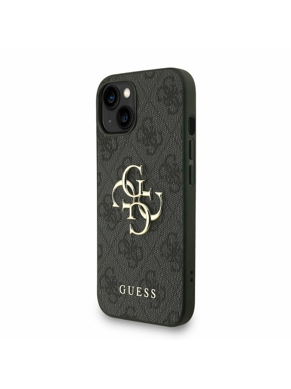 Guess Guess PU 4G Metal Logo Strap Zadní Kryt pro iPhone 15 Black