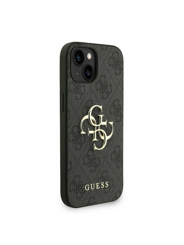 Guess Guess PU 4G Metal Logo Strap Zadní Kryt pro iPhone 15 Black