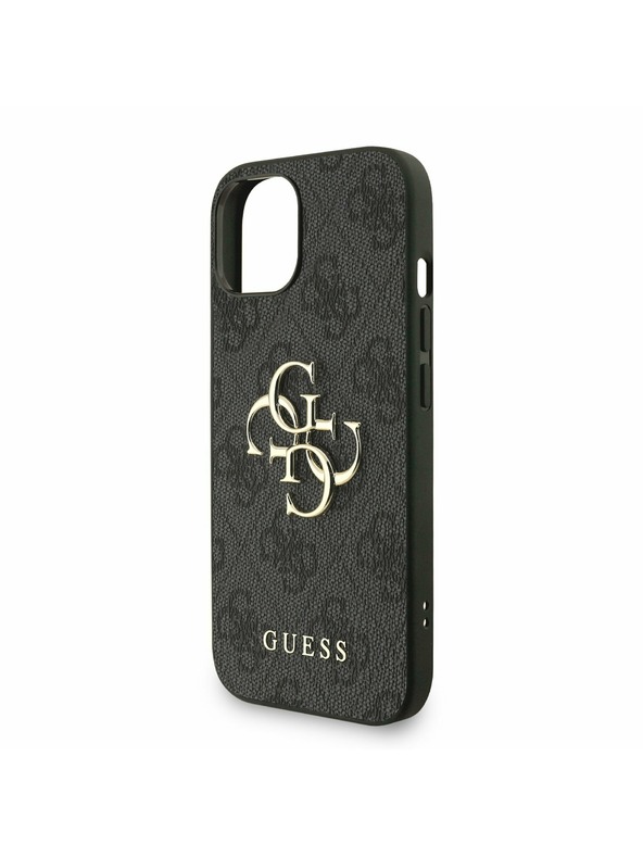 Guess Guess PU 4G Metal Logo Strap Zadní Kryt pro iPhone 15 Black