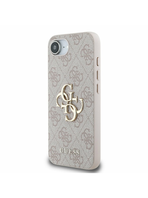 Guess Guess PU 4G Metal Logo Zadní Kryt pro iPhone 16e Pink