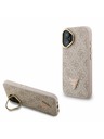 Guess Guess PU 4G Strass Triangle Logo Stand Camera Frame MagSafe Zadní Kryt pro iPhone 16 Pink
