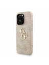 Guess Guess PU 4G Metal Logo Strap Zadní Kryt pro iPhone 15 Pro Pink
