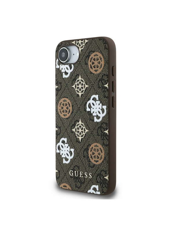 Guess Guess PU 4G Peony MagSafe Zadní Kryt pro iPhone 16e Brown