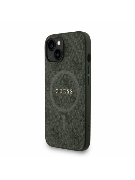 Guess Guess PU Leather 4G Colored Ring Strap MagSafe Zadní Kryt pro iPhone 15 Black