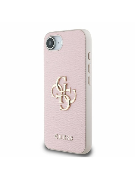 Guess Guess PU Grained 4G Metal Logo Zadní Kryt pro iPhone 16e Pink