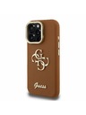 Guess Guess PU Grained 4G Logo Stand Camera Frame Zadní Kryt pro iPhone 16 Pro Max Brown