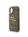 Guess Guess PU 4G Metal Logo Stand Camera Frame Zadní Kryt pro iPhone 16 Brown