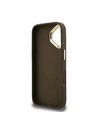 Guess Guess PU 4G Metal Logo Stand Camera Frame Zadní Kryt pro iPhone 16 Brown