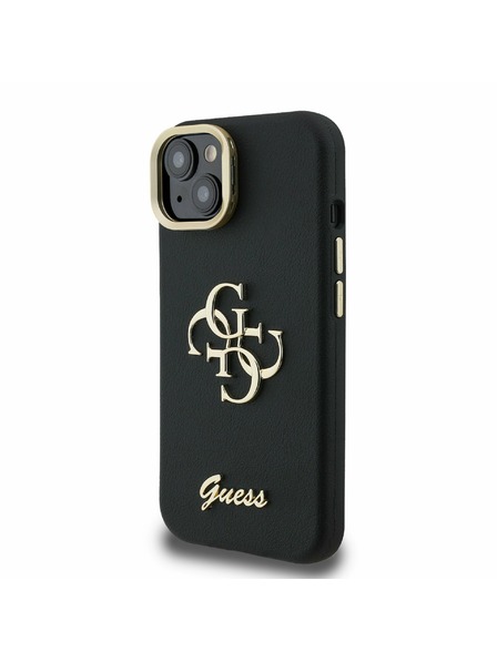 Guess Guess PU Grained 4G Logo Stand Camera Frame Zadní Kryt pro iPhone 14 Black