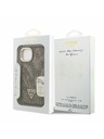 Guess Guess PU 4G Strass Triangle Logo Stand Camera Frame MagSafe Zadní Kryt pro iPhone 15 Brown