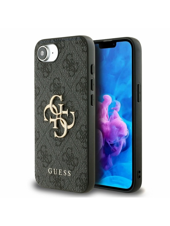 Guess Guess PU 4G Metal Logo Zadní Kryt pro iPhone 16e Grey