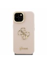 Guess Guess PU Grained 4G Logo Stand Camera Frame Zadní Kryt pro iPhone 15 Pink
