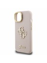 Guess Guess PU Grained 4G Logo Stand Camera Frame Zadní Kryt pro iPhone 15 Pink