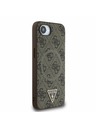 Guess Guess PU 4G Strass Triangle Metal Logo Zadní Kryt pro iPhone 16e Brown
