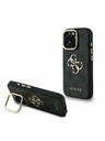 Guess Guess PU 4G Metal Logo Stand Camera Frame Zadní Kryt pro iPhone 16 Pro Max Black
