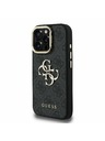 Guess Guess PU 4G Metal Logo Stand Camera Frame Zadní Kryt pro iPhone 16 Pro Max Black