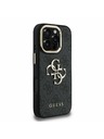 Guess Guess PU 4G Metal Logo Stand Camera Frame Zadní Kryt pro iPhone 16 Pro Max Black