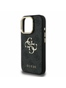 Guess Guess PU 4G Metal Logo Stand Camera Frame Zadní Kryt pro iPhone 16 Pro Max Black