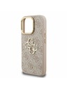 Guess Guess PU 4G Metal Logo Stand Camera Frame Zadní Kryt pro iPhone 15 Pro Pink