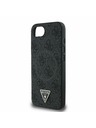 Guess Guess PU 4G Strass Triangle Metal Logo Zadní Kryt pro iPhone 16e Black