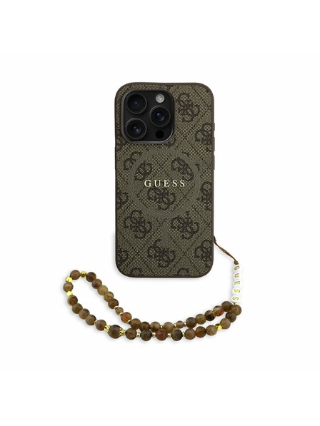 Guess Guess PU Leather 4G Colored Ring Strap MagSafe Zadní Kryt pro iPhone 15 Pro Max Brown