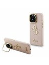 Guess Guess PU Grained 4G Logo Stand Camera Frame Zadní Kryt pro iPhone 16 Pro Max Pink