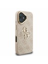 Guess Guess PU 4G Metal Logo Stand Camera Frame Zadní Kryt pro iPhone 16 Pink