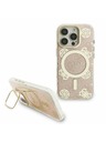 Guess Guess PC/TPU Electroplated Stand Camera Frame MagSafe Zadní Kryt s Vyměnitelným Pozadím pro iPhone 16 Pro