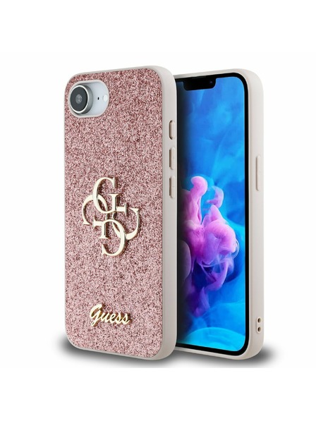 Guess Guess PU Fixed Glitter 4G Metal Logo Zadní Kryt pro iPhone 16e Pink