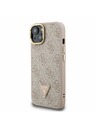 Guess Guess PU 4G Strass Triangle Logo Stand Camera Frame MagSafe Zadní Kryt pro iPhone 13 Pink