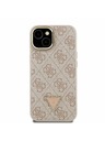 Guess Guess PU 4G Strass Triangle Logo Stand Camera Frame MagSafe Zadní Kryt pro iPhone 13 Pink