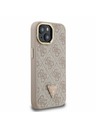Guess Guess PU 4G Strass Triangle Logo Stand Camera Frame MagSafe Zadní Kryt pro iPhone 13 Pink