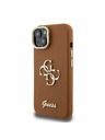 Guess Guess PU Grained 4G Logo Stand Camera Frame Zadní Kryt pro iPhone 14 Brown