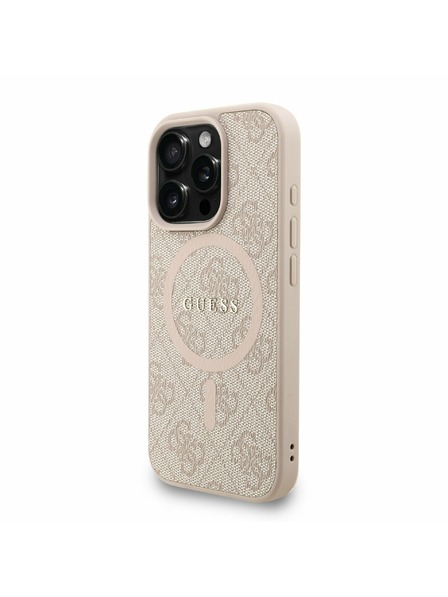 Guess Guess PU Leather 4G Colored Ring Strap MagSafe Zadní Kryt pro iPhone 16 Pro Max Pink
