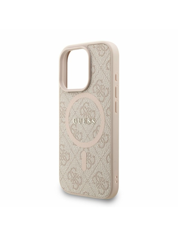 Guess Guess PU Leather 4G Colored Ring Strap MagSafe Zadní Kryt pro iPhone 16 Pro Max Pink